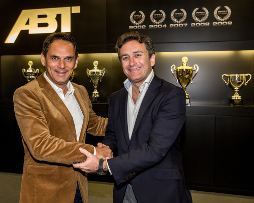 Abt will E-Rennserie fahren: Hans-Jürgen Abt (links) und der Geschäftsführer des Serien-Vermarkters Formula E Holding Alejandro Agag. 