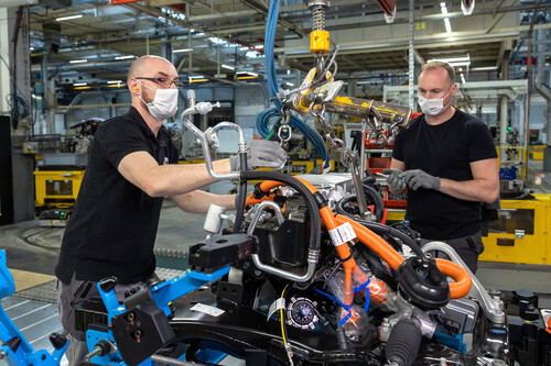 Produktion des Antriebstrangs für den Mégane E-Tech Electric im Renault-Werk Douai. 