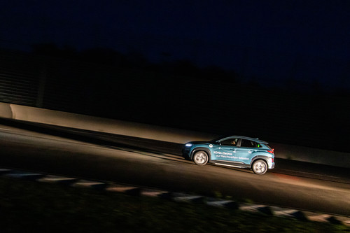 Reichweitenchampion: Hyundai schaffte mit drei Kona Elektro auf dem Lausitzring jeweils über 1000 Kilometer.
