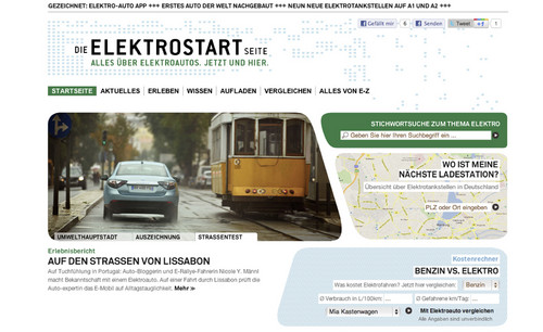 Renault-Internetseite www.elektro-start.de zur Elektromobilität.