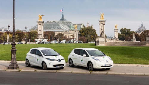 Renault Zoe und Nissan Leaf beim Klimagipfel in Paris.