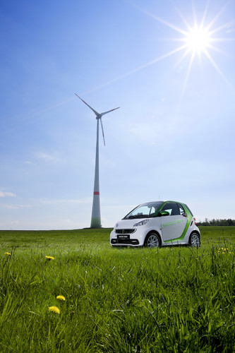 Smart Fortwo Electric Drive fährt komplett emissionsfrei.