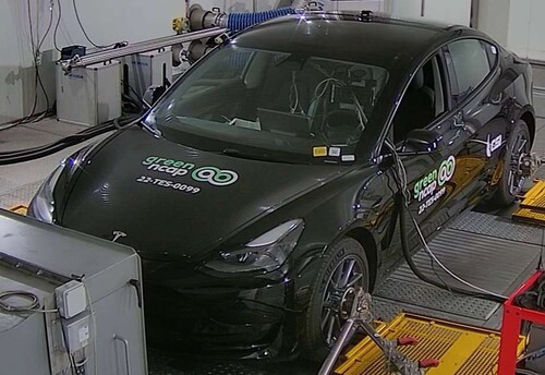 Tesla Model 3 im Green-NCAP-Test.