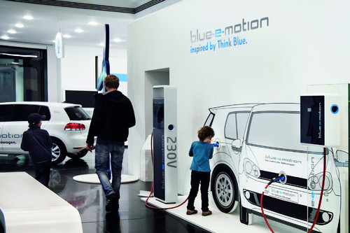 Volkswagen-Ausstellung 201EBlue-e-Motion201C im Automobil Forum Unter den Linden.
