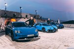 Joint-Venture-Partner (von links): Porsche-Vorstandsvorsitzender Oliver Blume, Bugatti-Chef Lutz Meschke und Rimac-CEO Mate Rimac. 